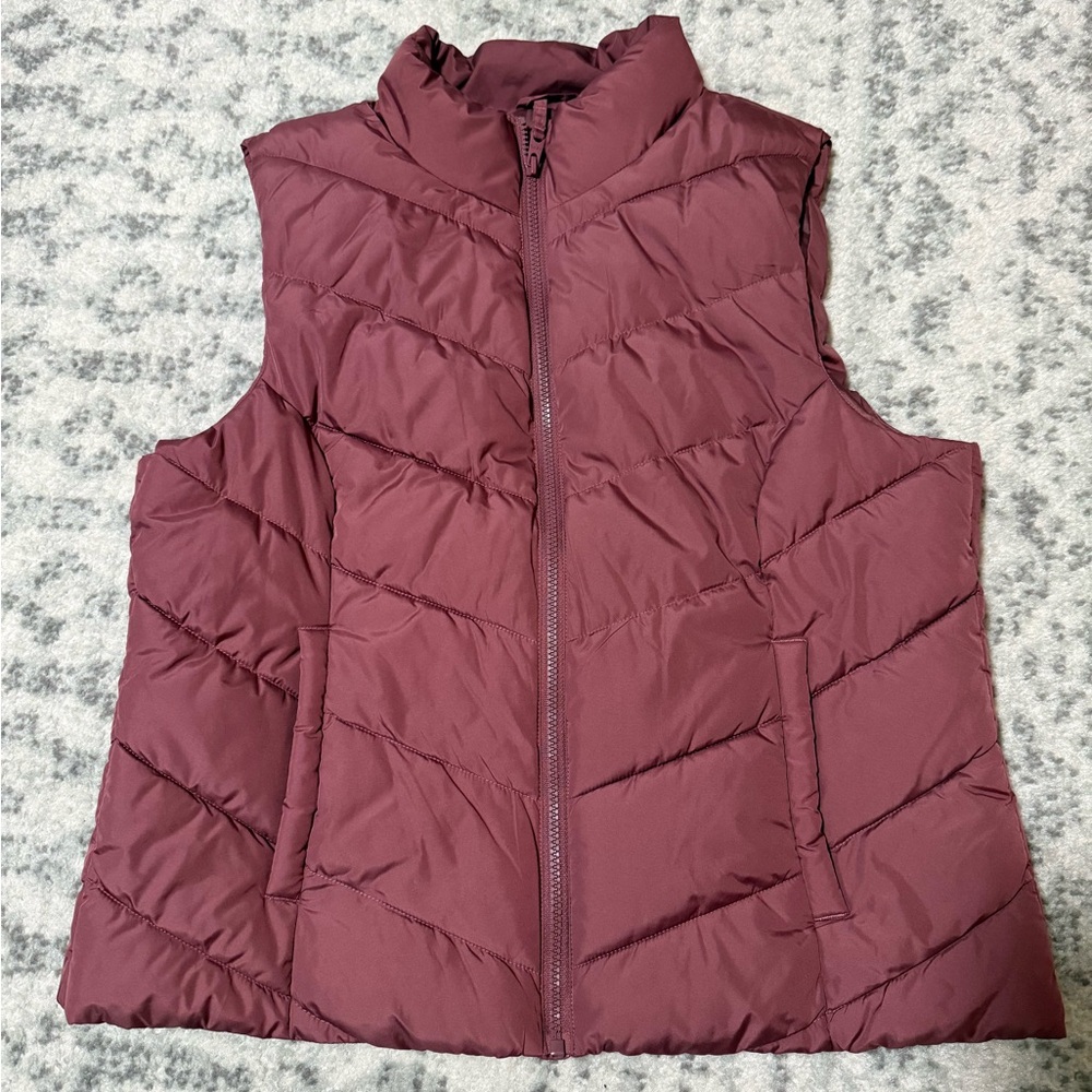 Aeropostale Maroon Quilted Vest